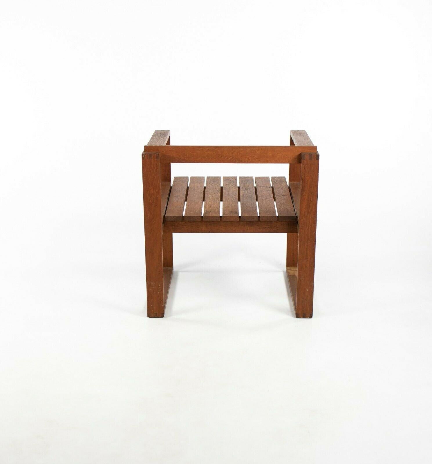 American 1975 Bodil Kjaer for CI Designs Rare Teak Slat Seat Arm Chair For Sale