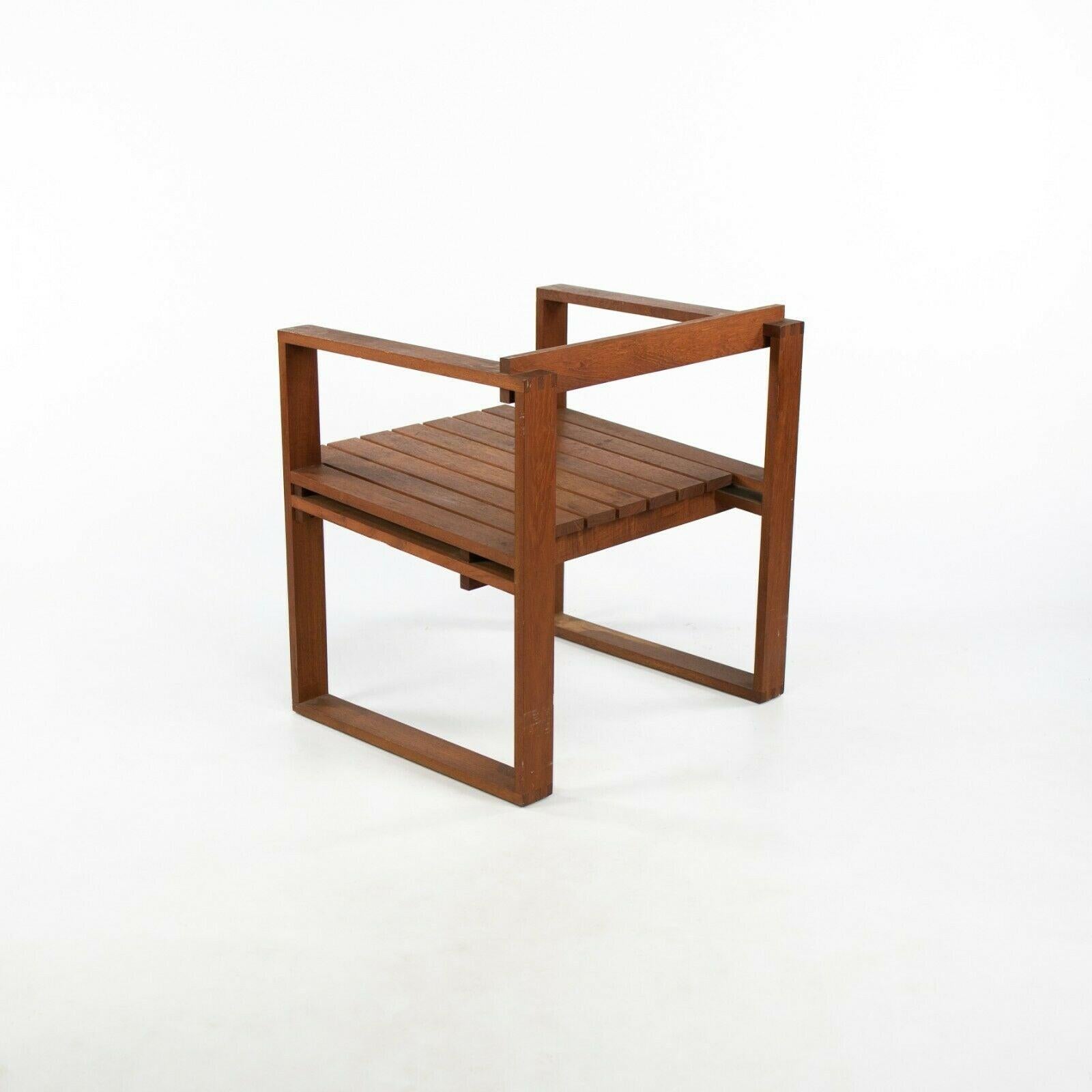 Fine XX secolo 1975 Bodil Kjaer per CI Designs Rara sedia a braccio con sedile a doghe in teak in vendita