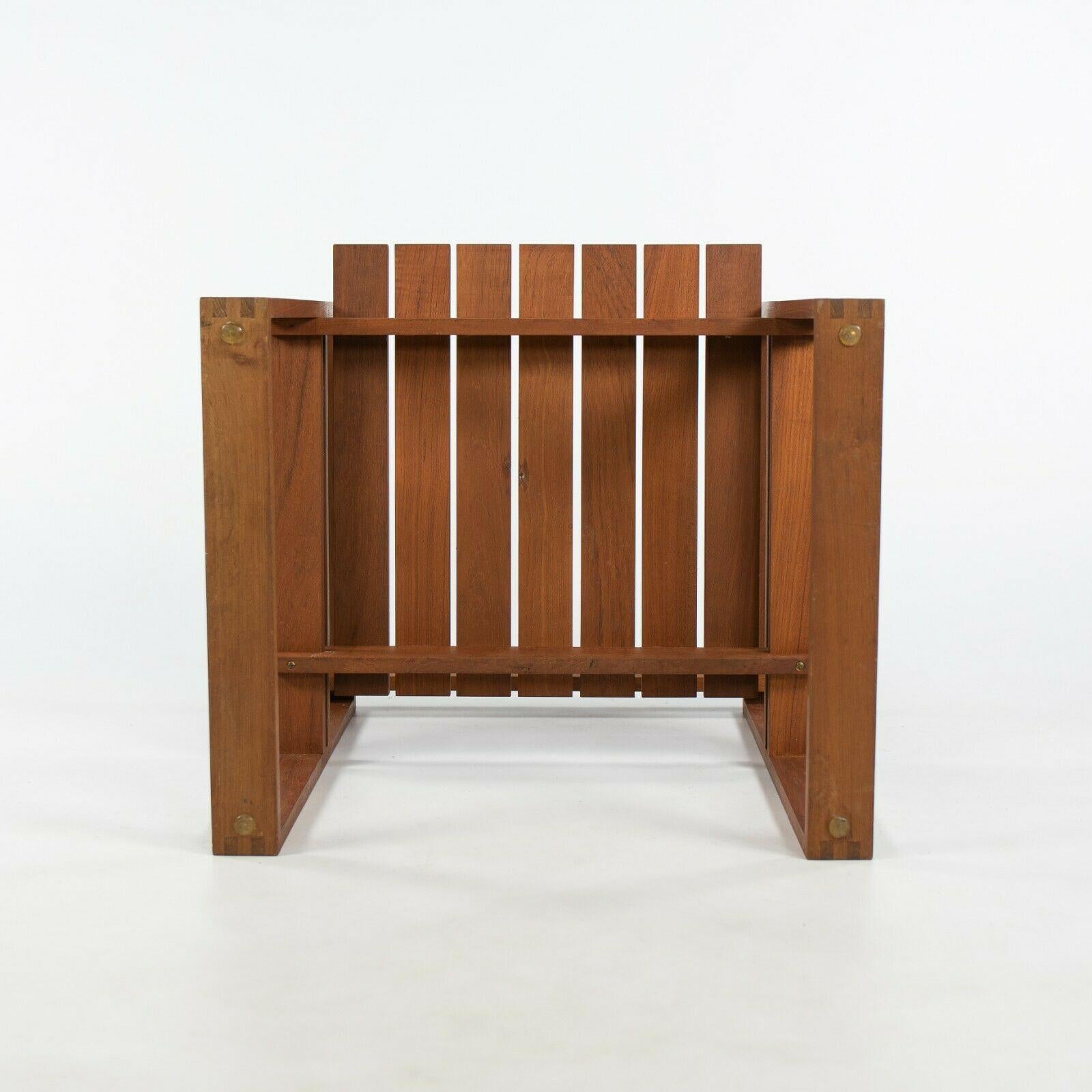 1975 Bodil Kjaer for CI Designs Rare Teak Slat Seat Arm Chair For Sale 1
