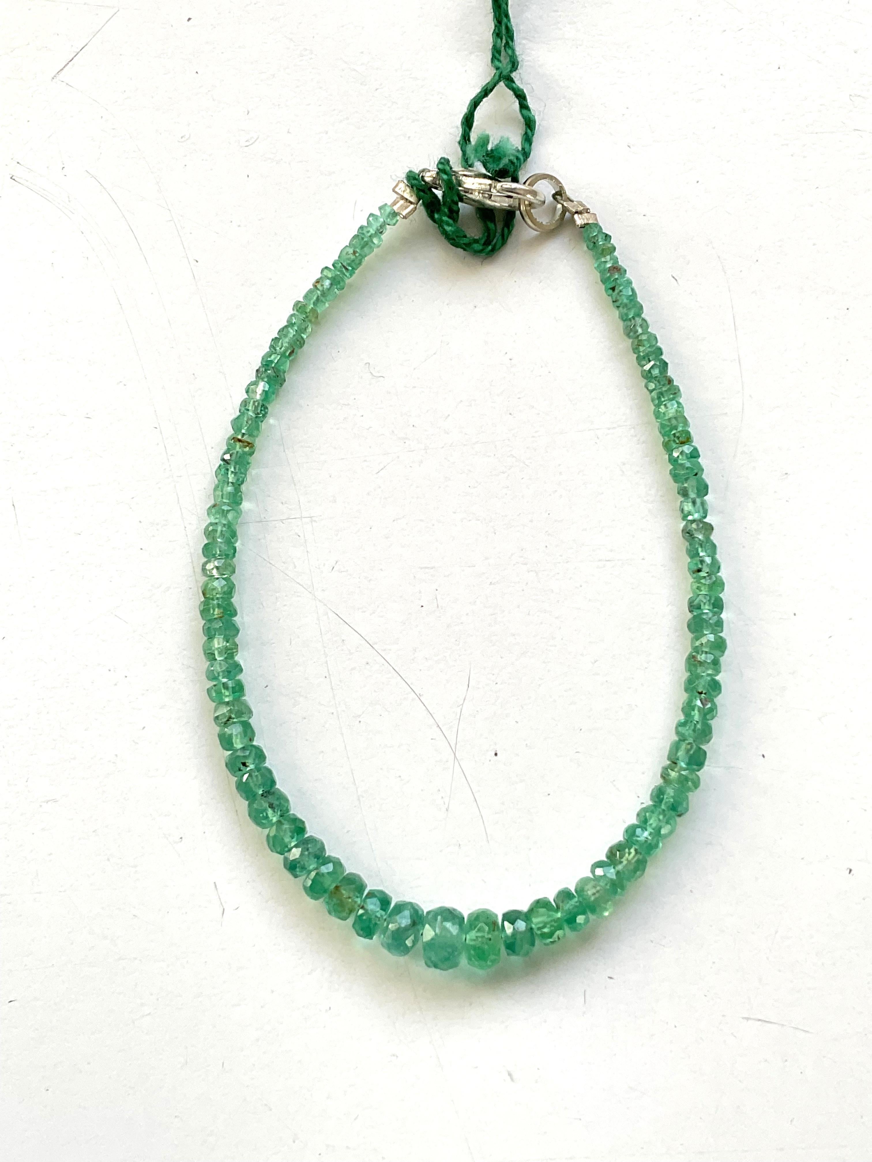 19,75 Karat Panjshir Smaragd Facettierte Perlen Armbänder Schmuck Natürlicher Edelstein im Angebot 1