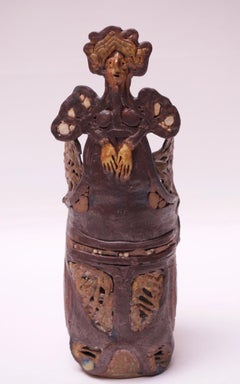 1975 Crude Studio Stoneware "Angel" Vase by Pollack