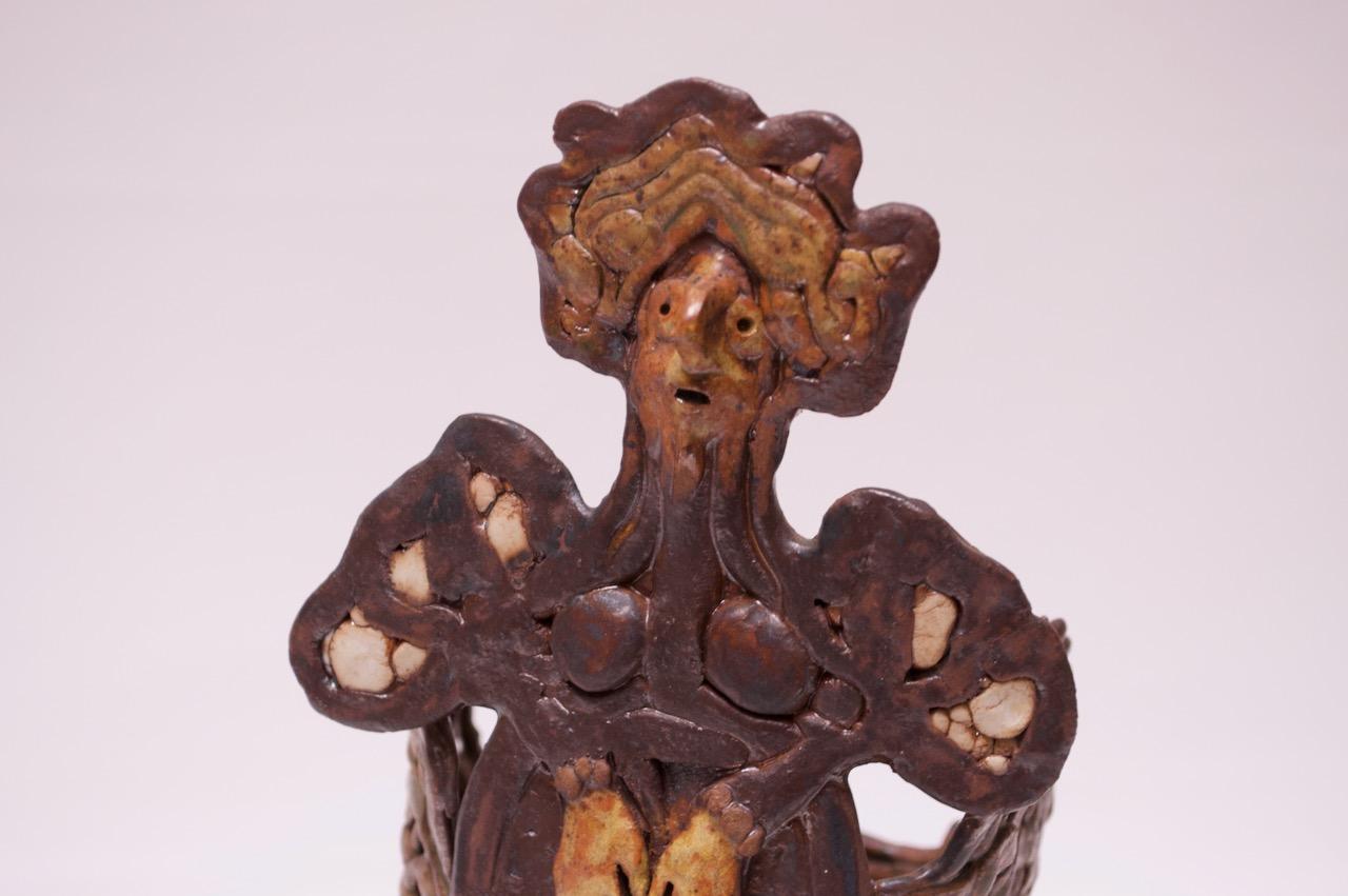 Céramique Vase « Ange » en grès Crude Studio de Pollack, 1975
