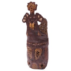 1975 Crude Studio Stoneware "Angel" Vase by Pollack