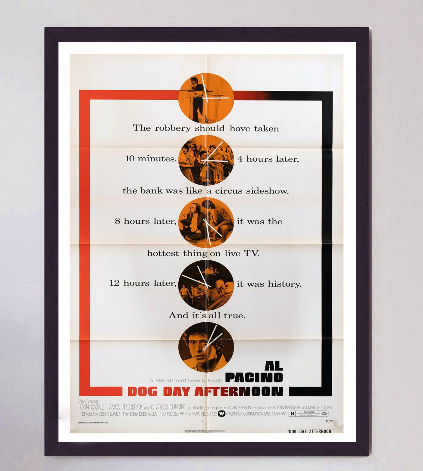 Fin du 20e siècle Affiche vintage originale du jour après-midi des chiens, 1975 en vente