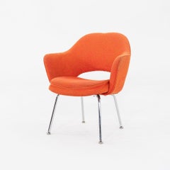 1975 Eero Saarinen for Knoll Executive Dining Arm Chair in Orange Fabric