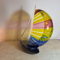1975 Elio Raffaeli Signed Murano Art Glass Sculpture Sailboat