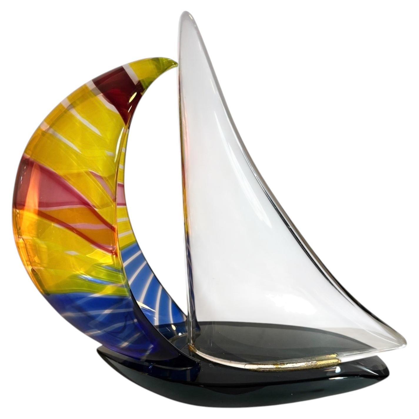 Tetsu MURANO ムラノ ディノ ロジン アート ヨット 帆船 Dino Rosin Studio, Late 20th Century Murano 