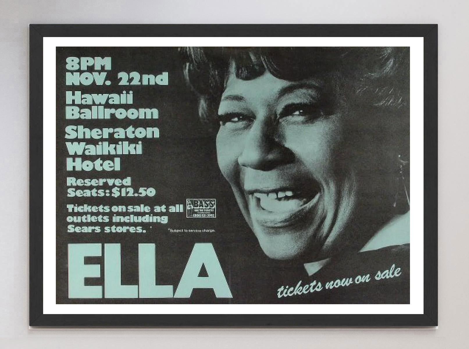 1975 Ella Fitzgerald - Hawaii Ballroom Original Vintage Poster im Zustand „Gut“ im Angebot in Winchester, GB