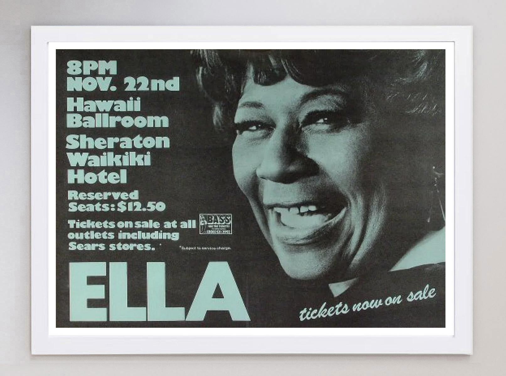 1975 Ella Fitzgerald - Hawaii Ballroom Original Vintage Poster (Ende des 20. Jahrhunderts) im Angebot