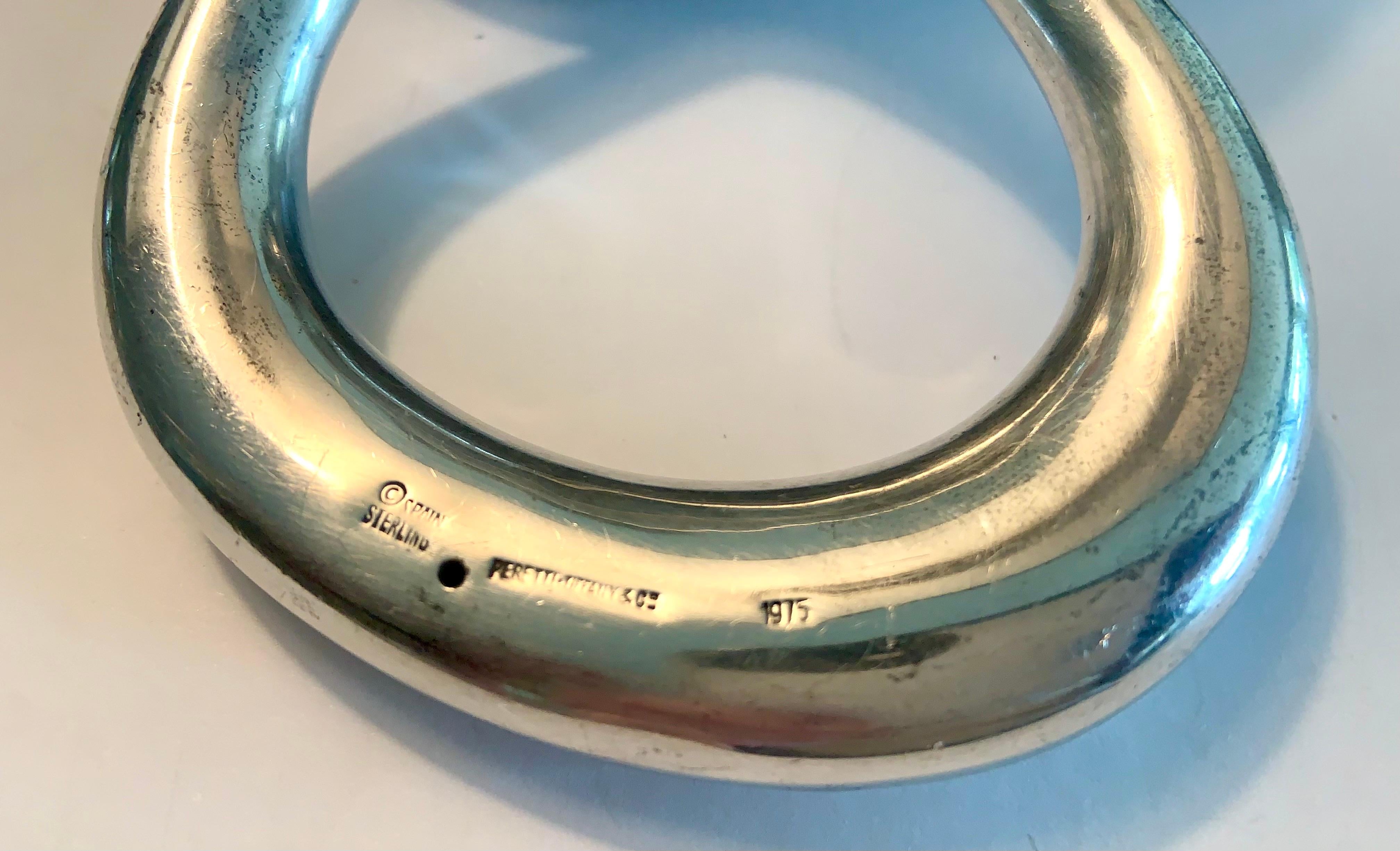 1975 Elsa Peretti Große Sterling Unendlichkeitsschließe und drei Ledergürtel im Angebot 3