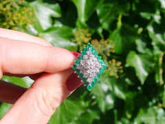 1975 Emerald and 1.36 Carat Diamond White Gold Cocktail Ring