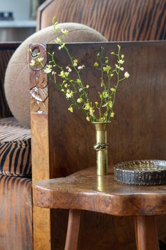 1975 French Jacques Moniquet Brass Bud Vase for Cheret