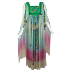1975 Gina Fratini Elizabeth Taylor Ombre Chiffon Hochzeitskleid Dokumentiert