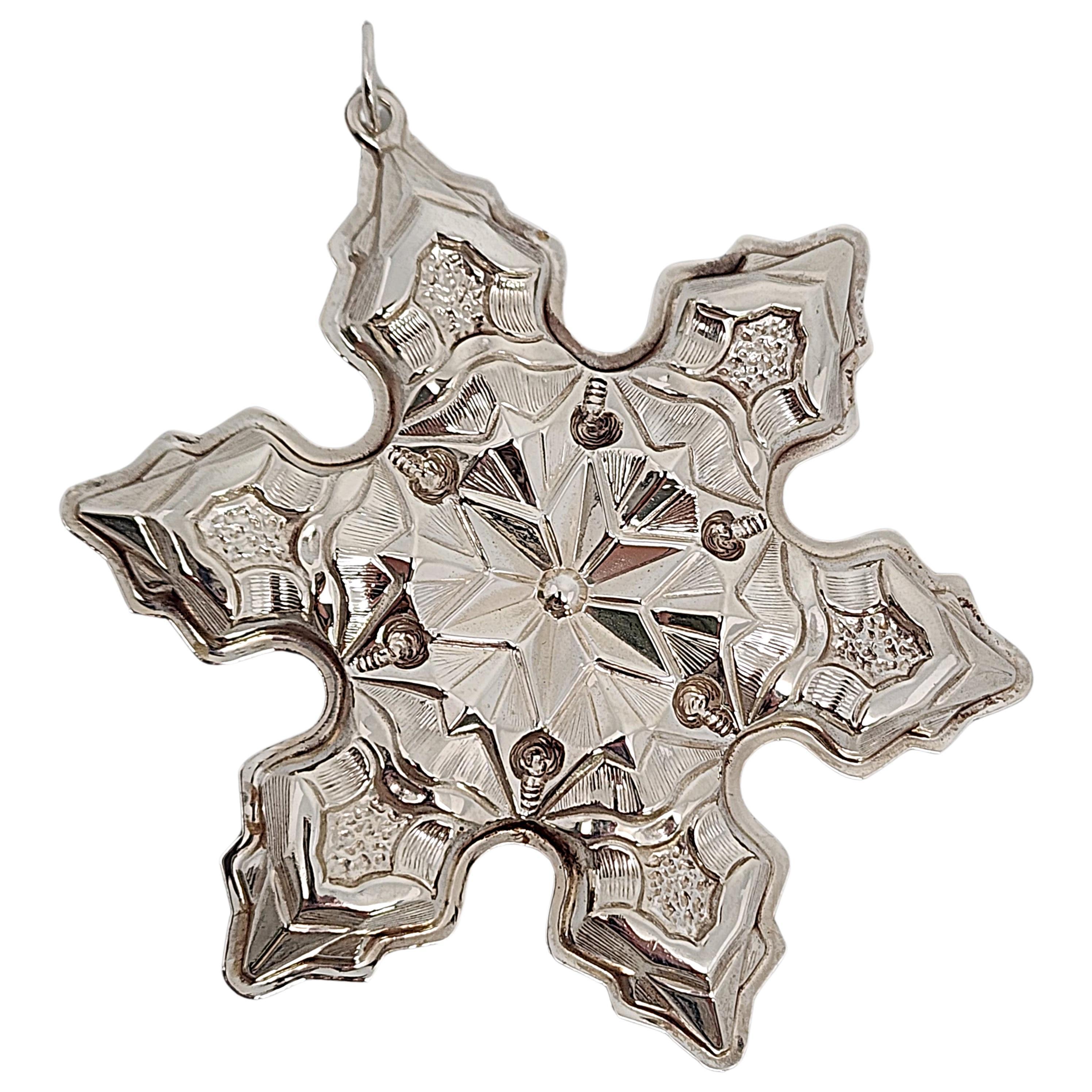 Women's or Men's 1975 Gorham Sterling Silver Snowflake Ornament with Pouch #15645 For Sale