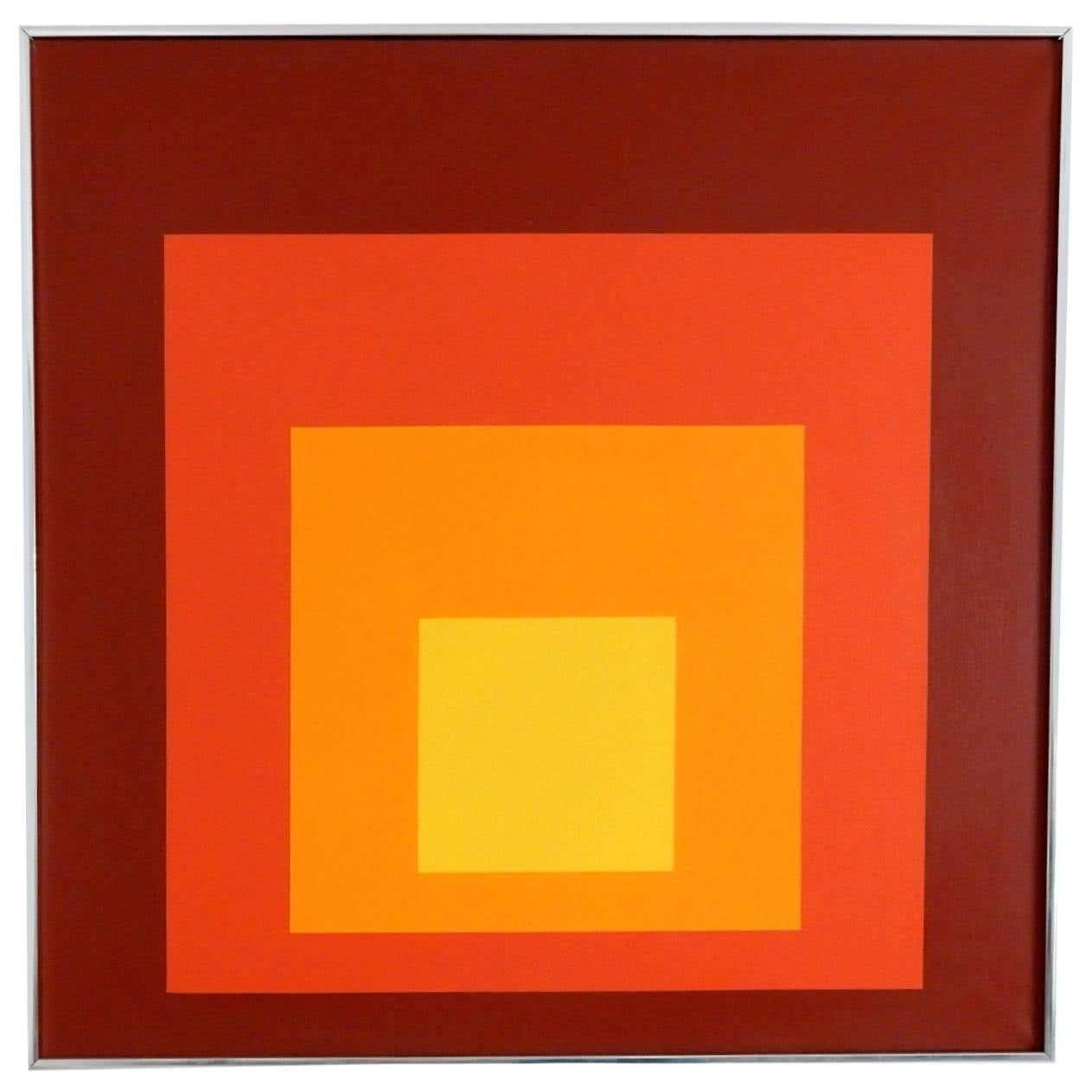 1975 Pittura a olio su tela dai bordi duri e quadrati, alla maniera di Josef Albers In condizioni buone in vendita a Las Vegas, NV