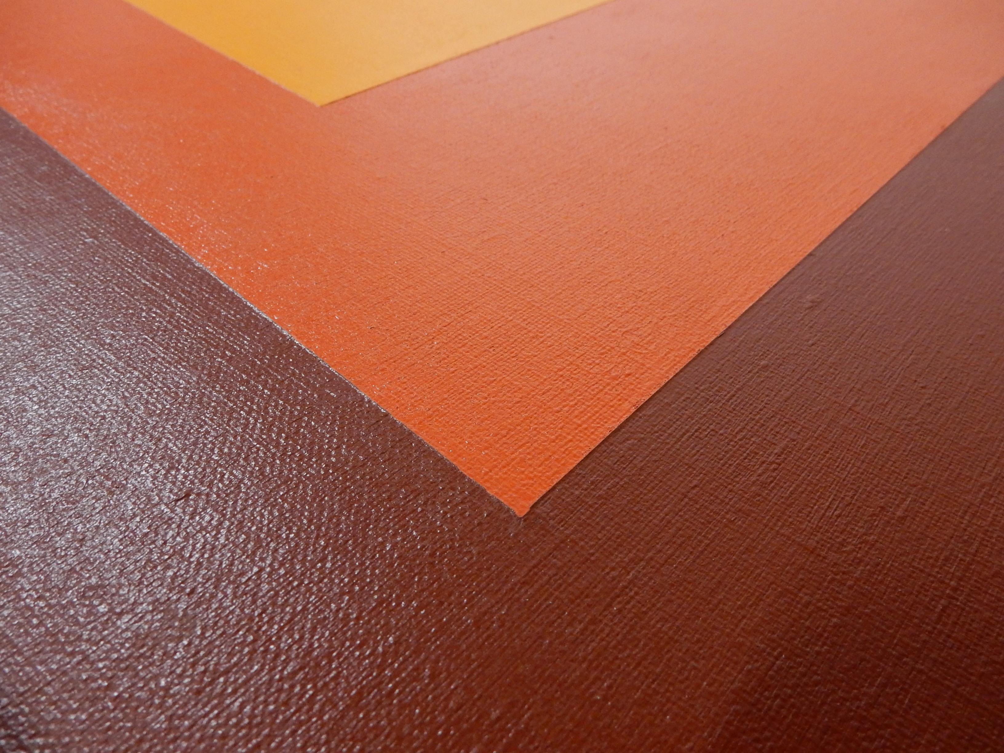 American 1975 Hard Edge Square Oil Painting on Canvas, in the Manner of Josef Albers For Sale