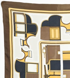 1975 Hermes Les Coupes by F.de la Perriere Silk Scarf