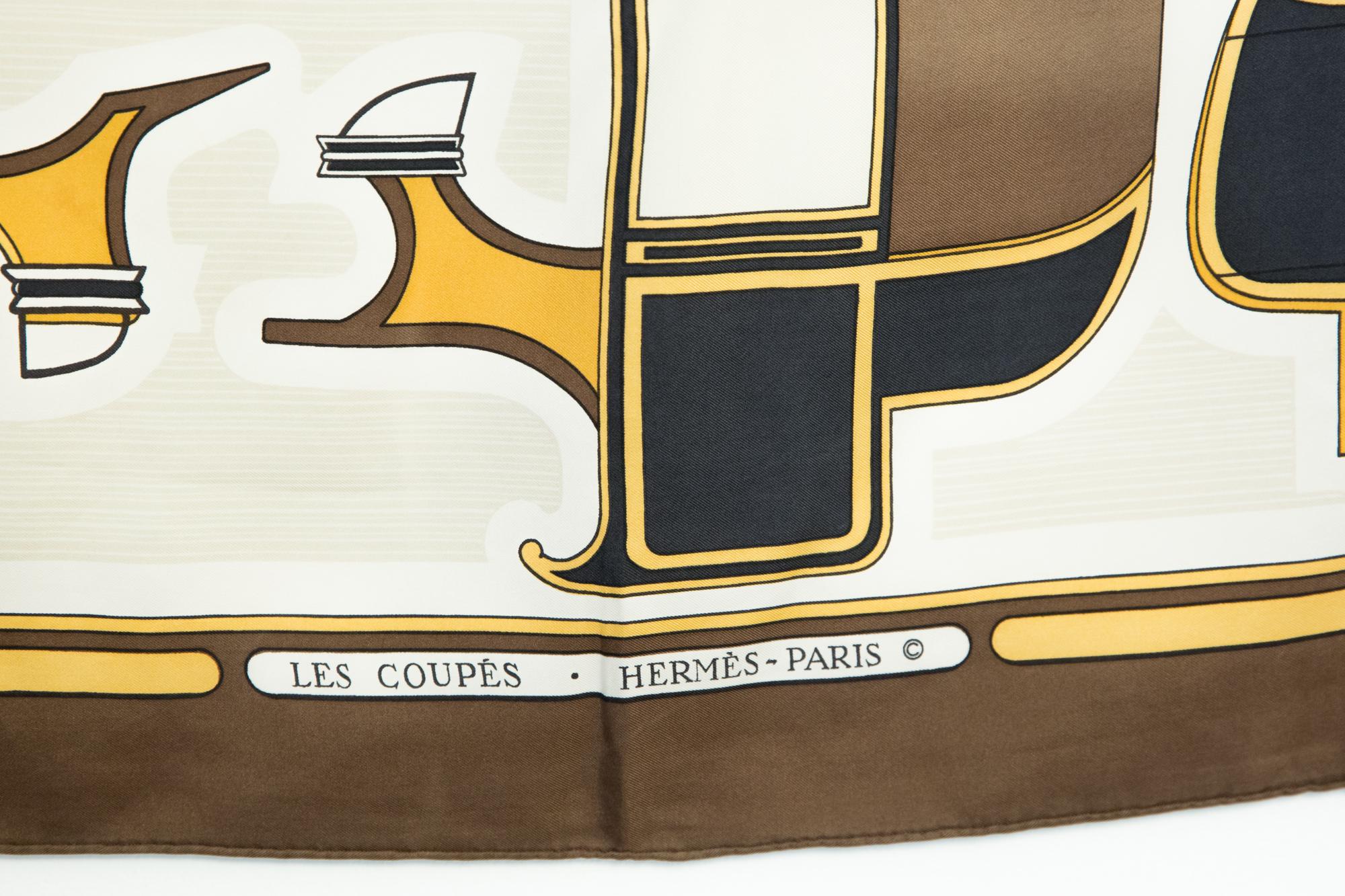 1975 Hermes Les Coupes by F.de la Perriere Silk Scarf For Sale 1