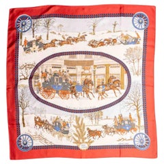 1975 Hermès "El Toro y la Boca" Philippe Ledoux Pañuelo de 90 cm en sarga de seda