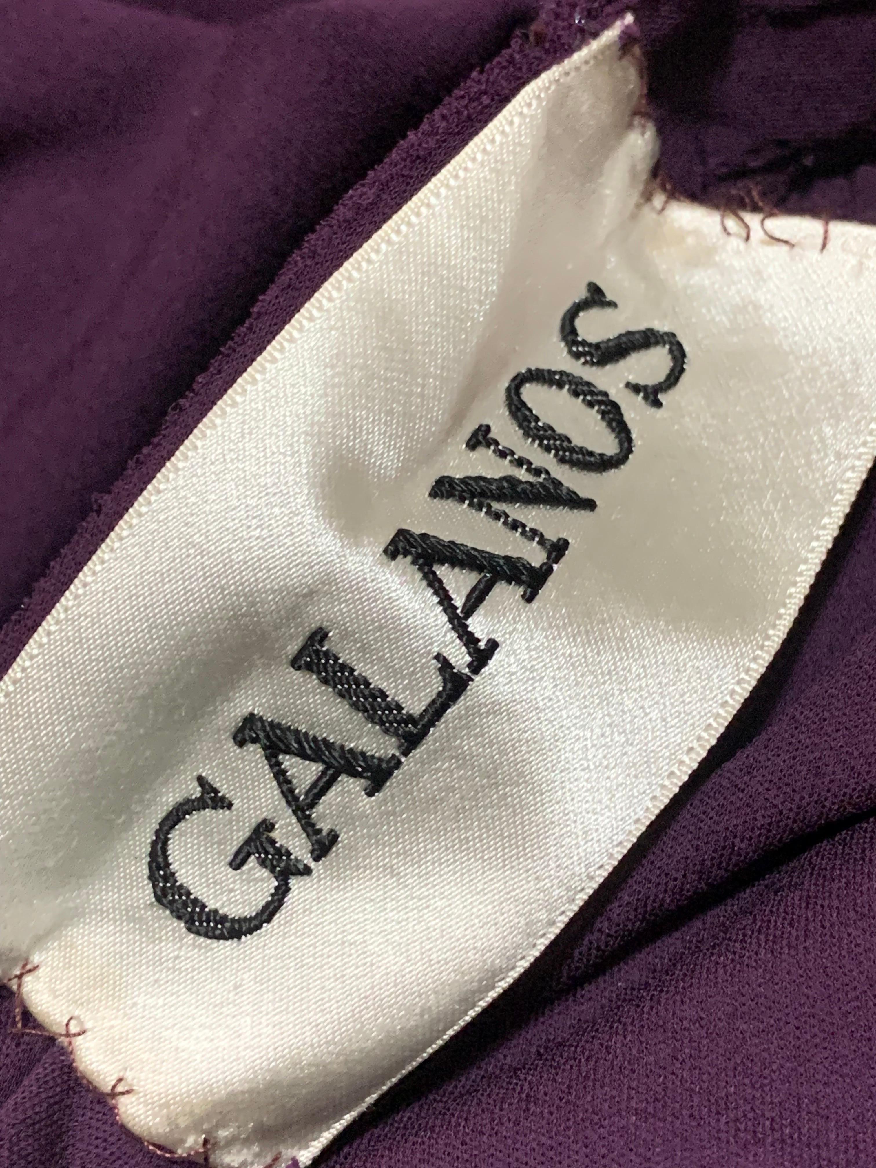 1975 James Galanos Dramatic Aubergine Jersey Maxi Gown w Fabulous Draped Hood For Sale 13
