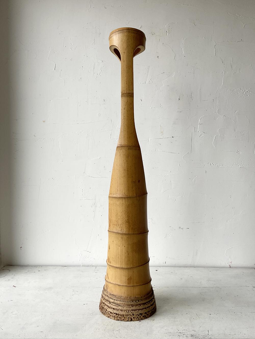 1975 Jarrón japonés de bambú cuello de grulla Ikebana Arreglo floral Japonés en venta