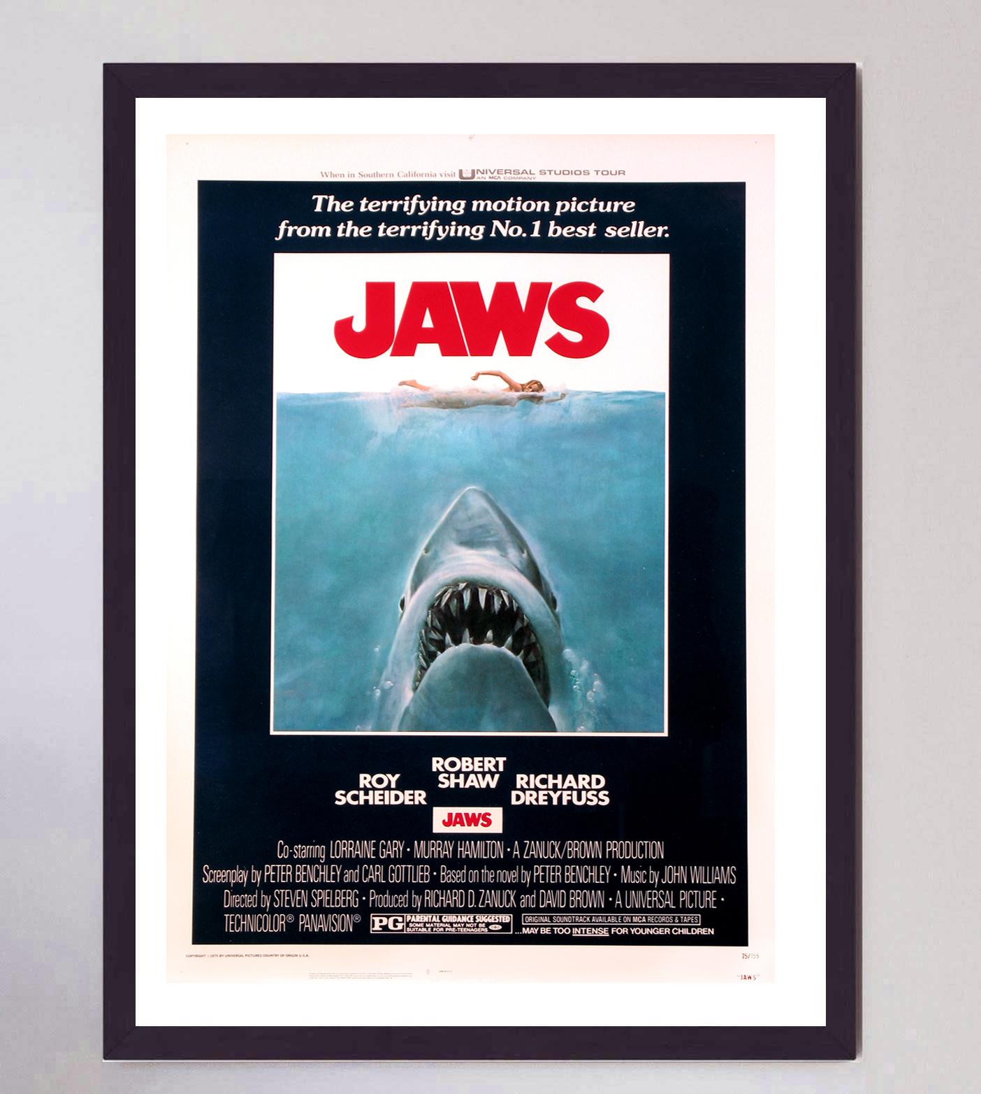 Jaws is a 1975 American thriller film directed by Steven Spielberg and based on Peter Benchley's 1974 novel of the same name.

Rewriting history in not only box office records but also the way that films would be released as summer blockbusters