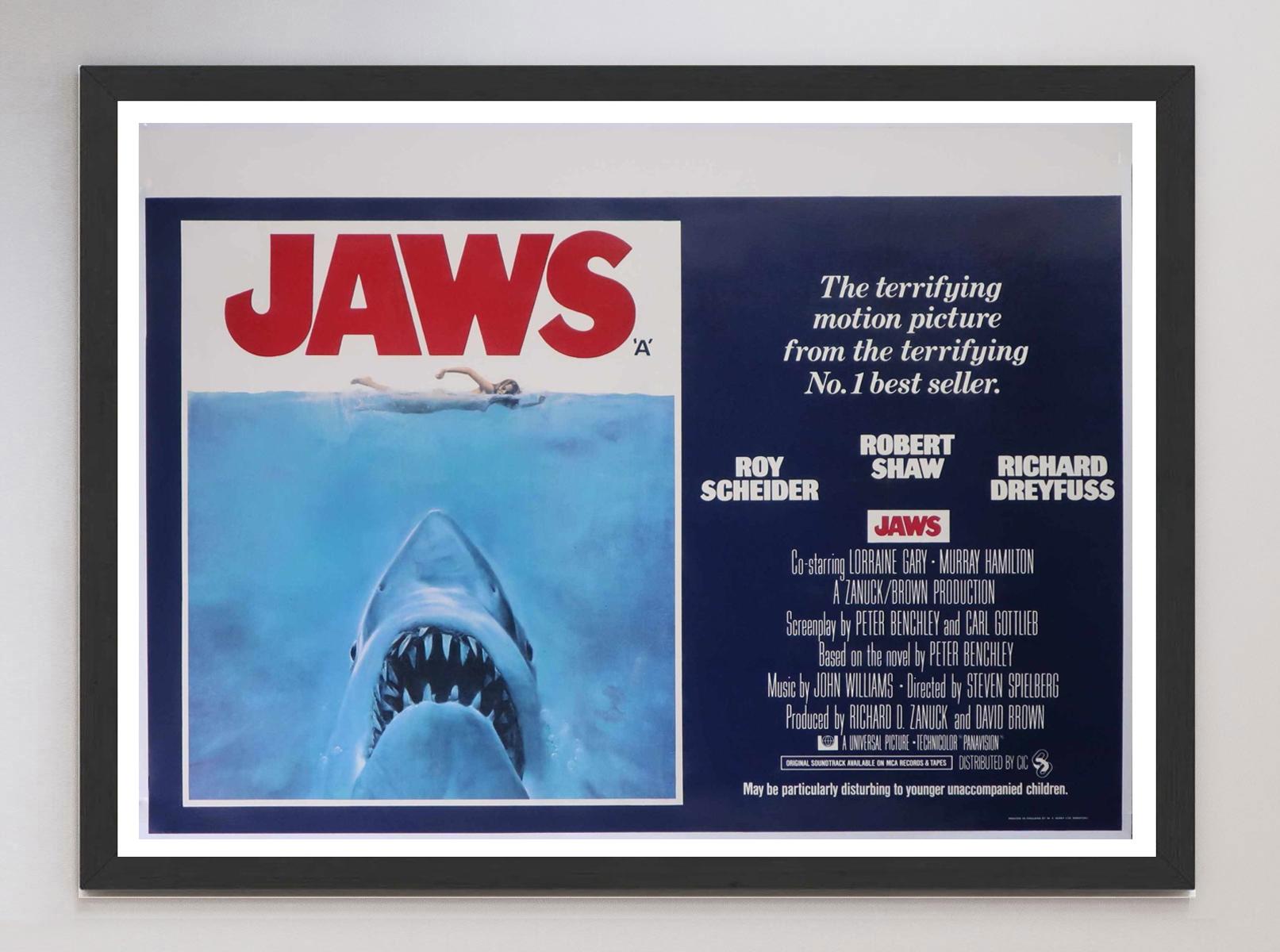 Late 20th Century 1975 Jaws Original Vintage Poster For Sale