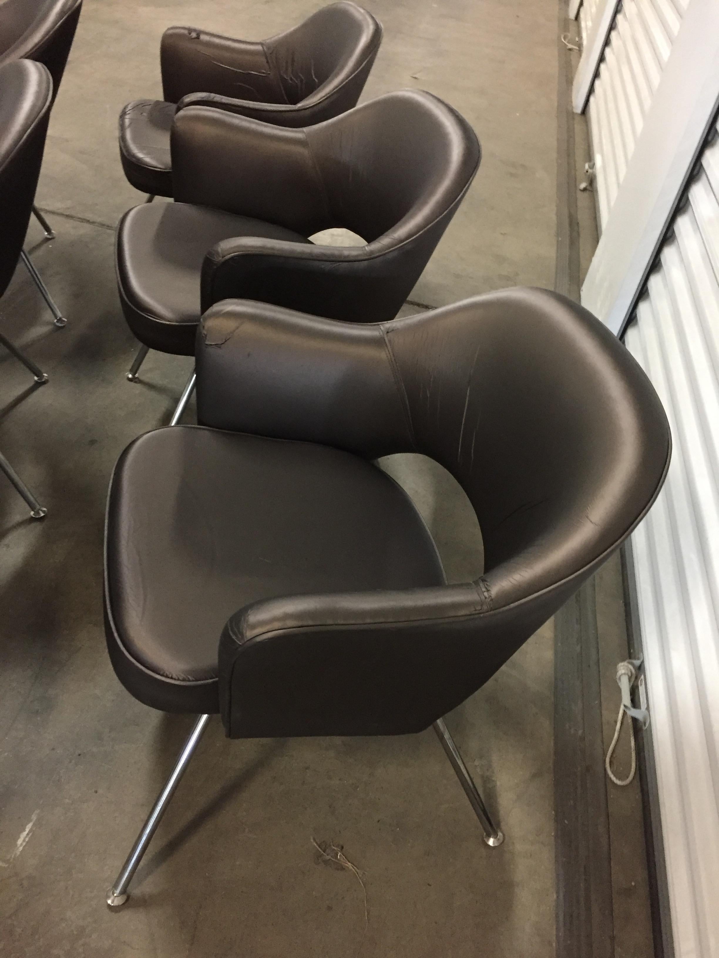 1975 Knoll Saarinen Executive Dining or Office Chairs/ Set of 6 For Sale 4
