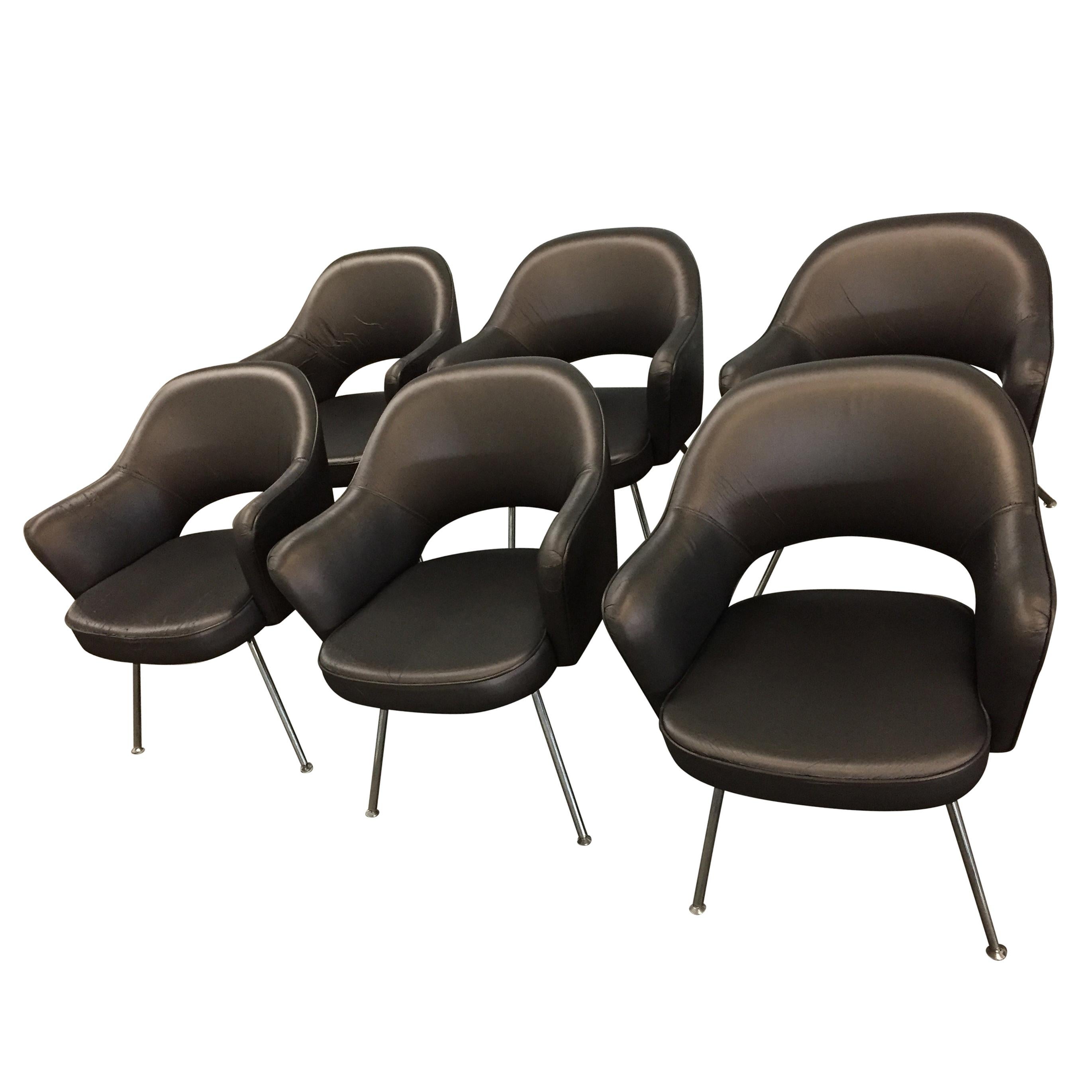 1975 Knoll Saarinen Executive Dining or Office Chairs/ Set of 6 For Sale