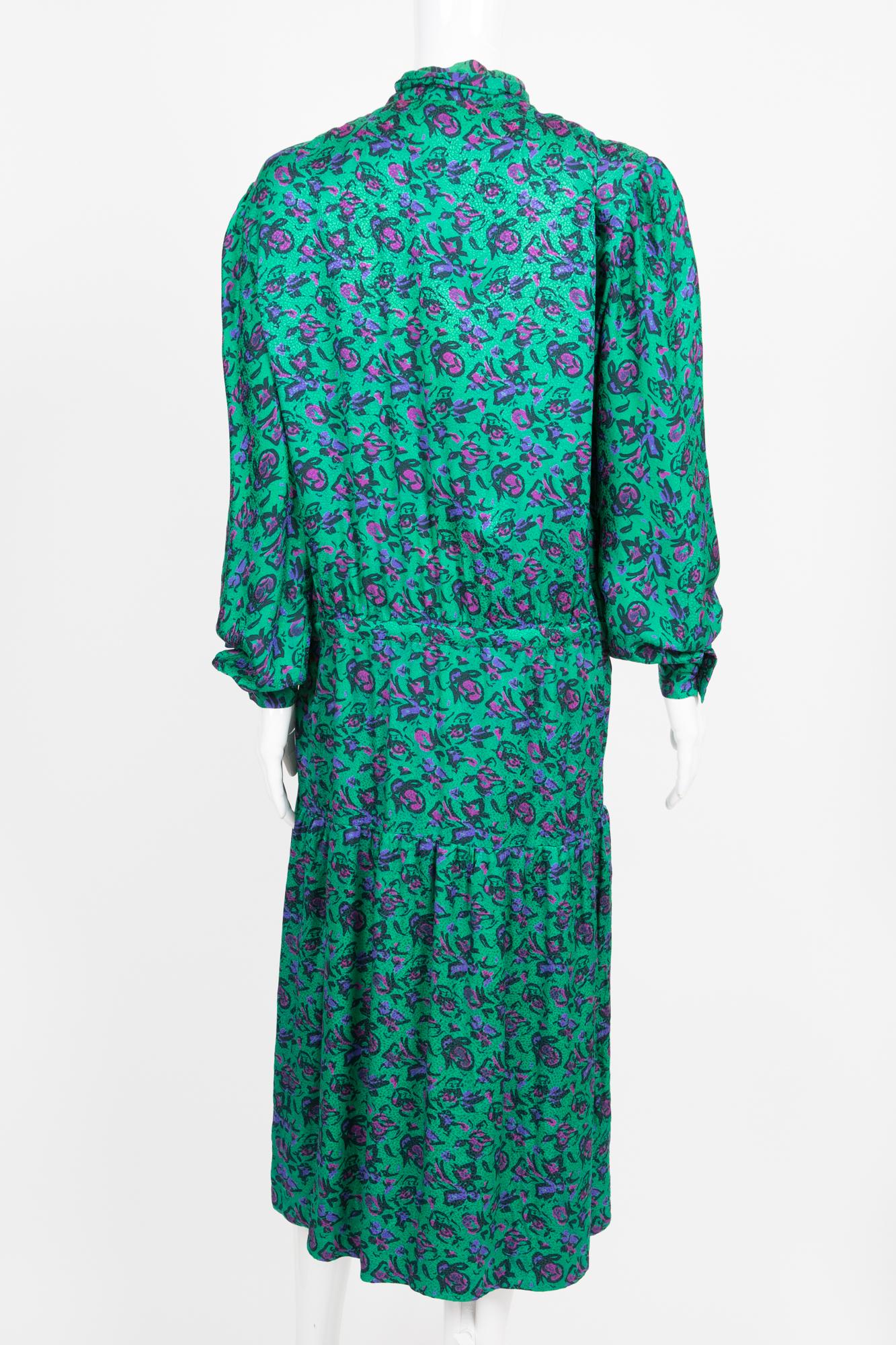 Robe en soie Lanvin Haute Couture numérotée 1975 en vente 1