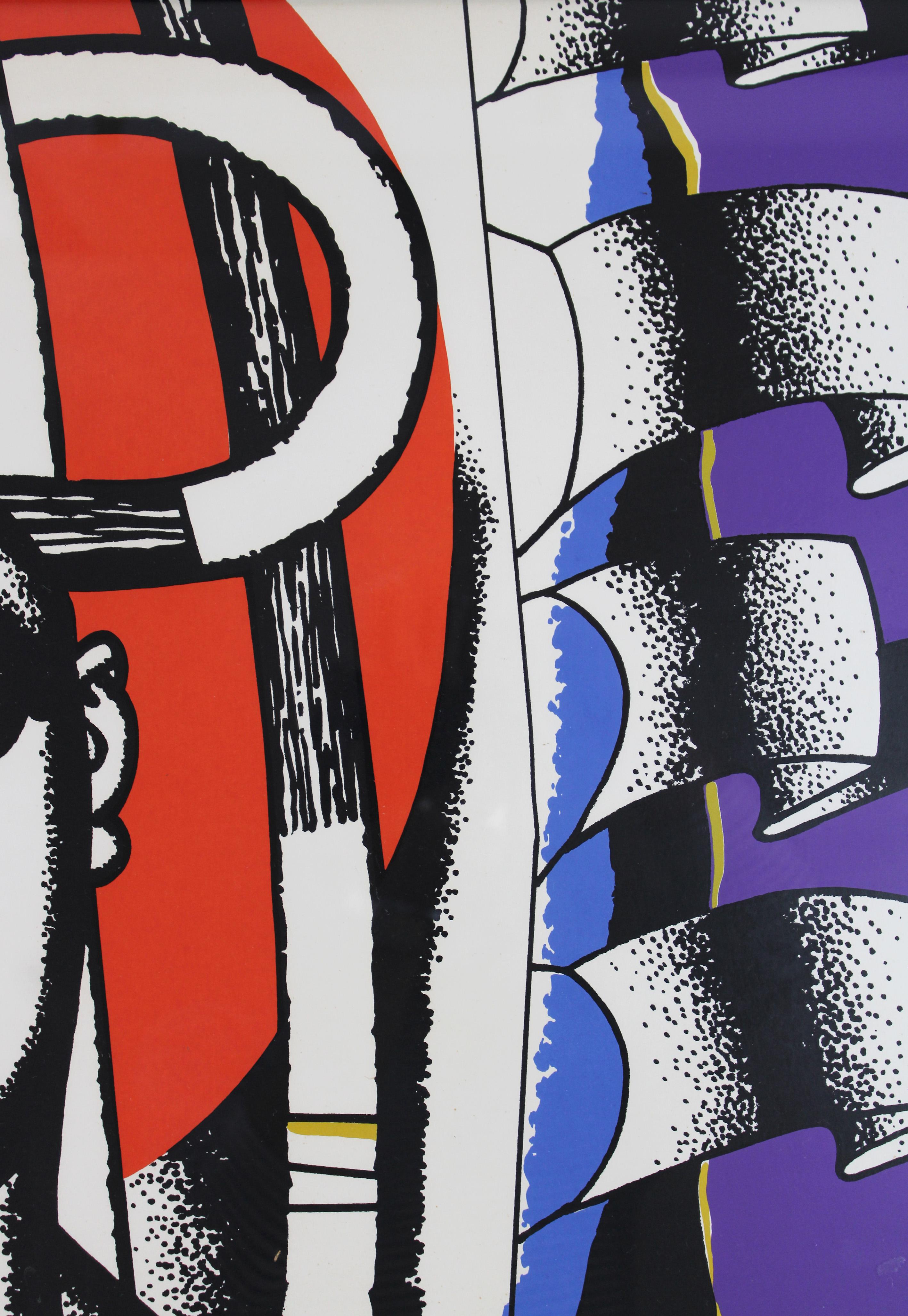 Belgian 1975 Litho Signed Gustave Camus Expressionist Prov Axel Vervoordt Framed Belgium For Sale