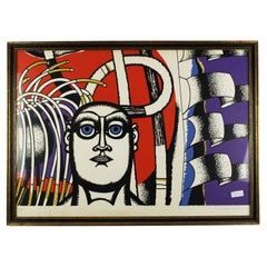 1975 Litho Signed Gustave Camus Expressionist Prov Axel Vervoordt Framed Belgium