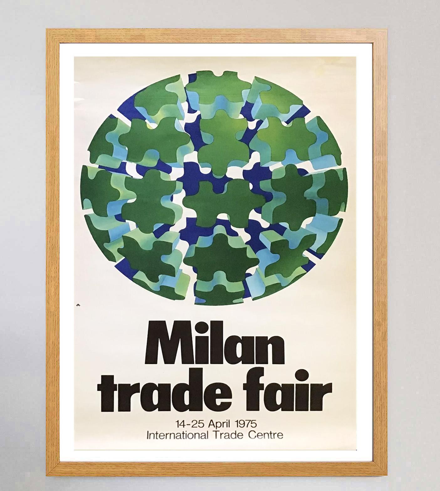 Fine XX secolo Manifesto d'epoca originale della Fiera di Milano del 1975 in vendita