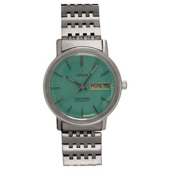 1975 Omega Seamaster Mens Automatic, Quick-Set Day Date Tiffany Blue Dial Watch