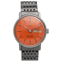 1975 OMEGA SEAMASTER Uomo Day Date Harley Davidson Arancione SS Orologio - Zecca