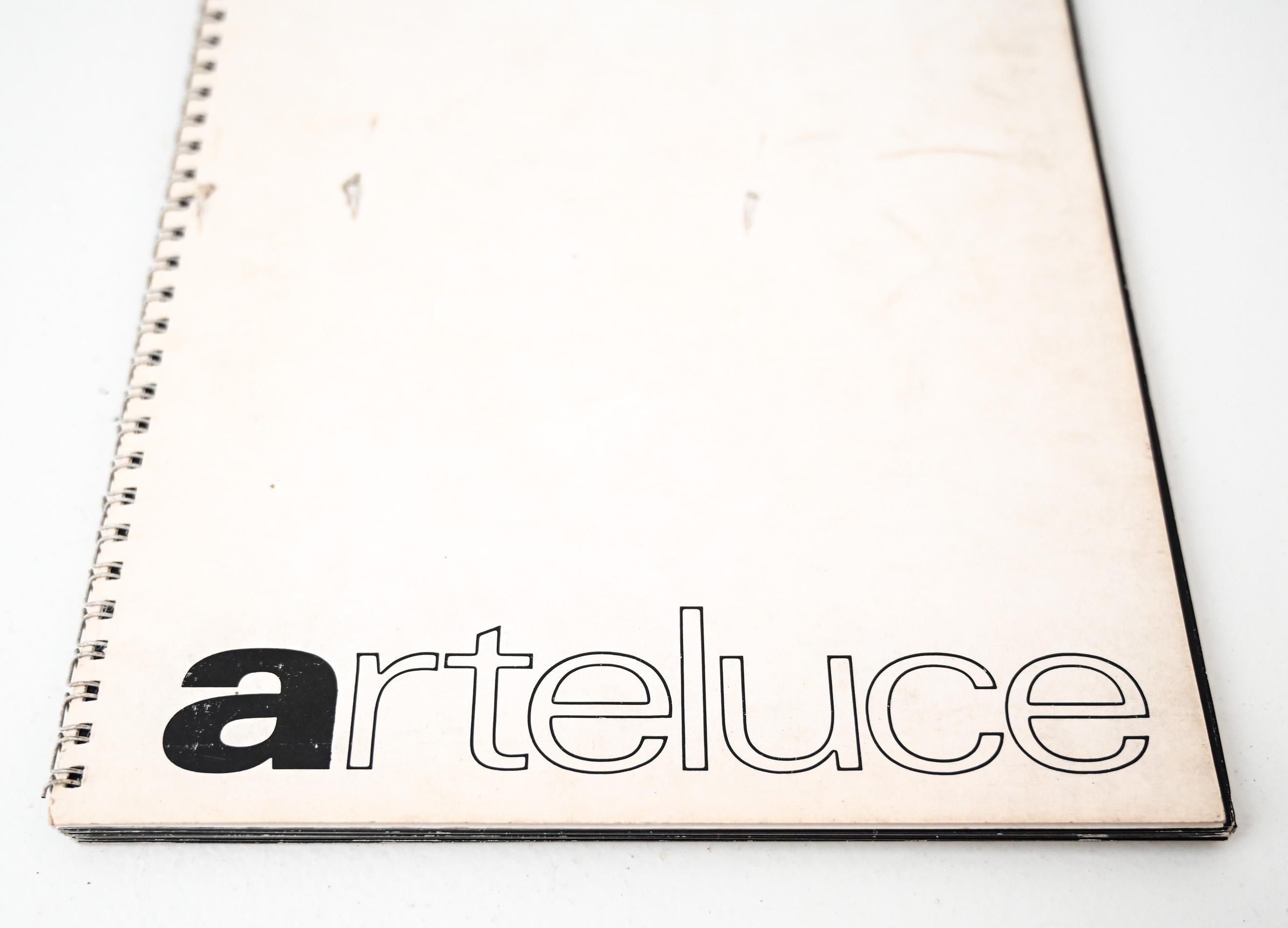 rare 1975 original Arteluce catalogue, 44 pages, text in Italian, English, German & French
ex collection Galerie Mai

Designs by Gino Sarfatti, Massimo Vignelli, Antonio Macchi Cassia, Vittorio Gregotti, Lodovico Meneghetti, Giotto Stoppino,