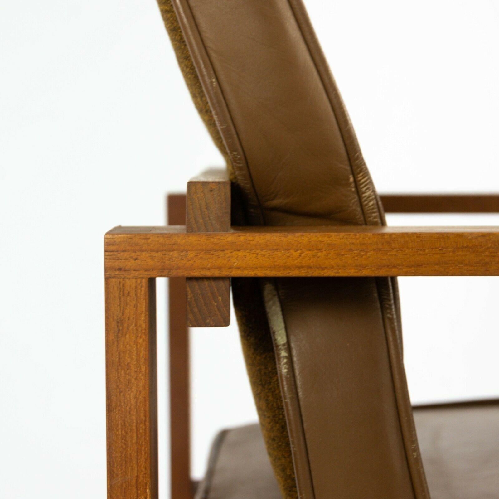 1975 Pair of Bodil Kjaer Teak & Leather Slat Seat Chairs by CI Designs of Boston For Sale 6