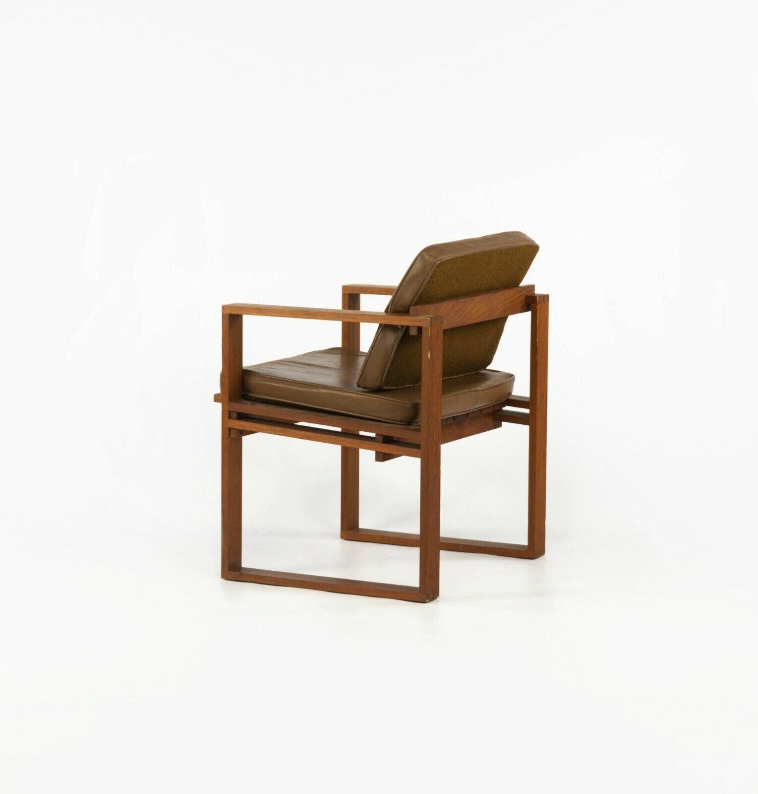 Cuir Paire de chaises à lattes Bodil Kjaer en teck et cuir par CI Designs of Boston, 1975 en vente