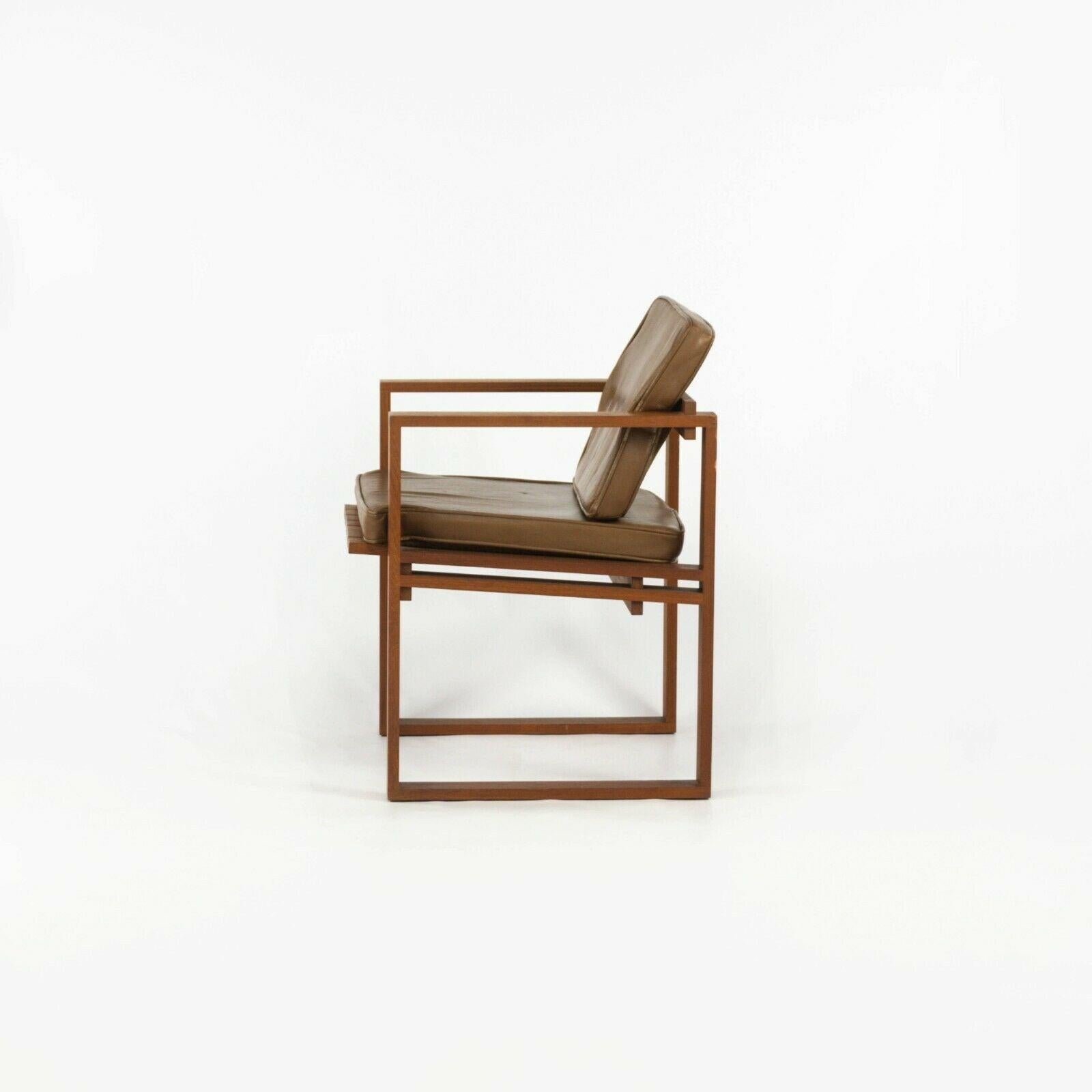 Paire de chaises à lattes Bodil Kjaer en teck et cuir par CI Designs of Boston, 1975 en vente 1