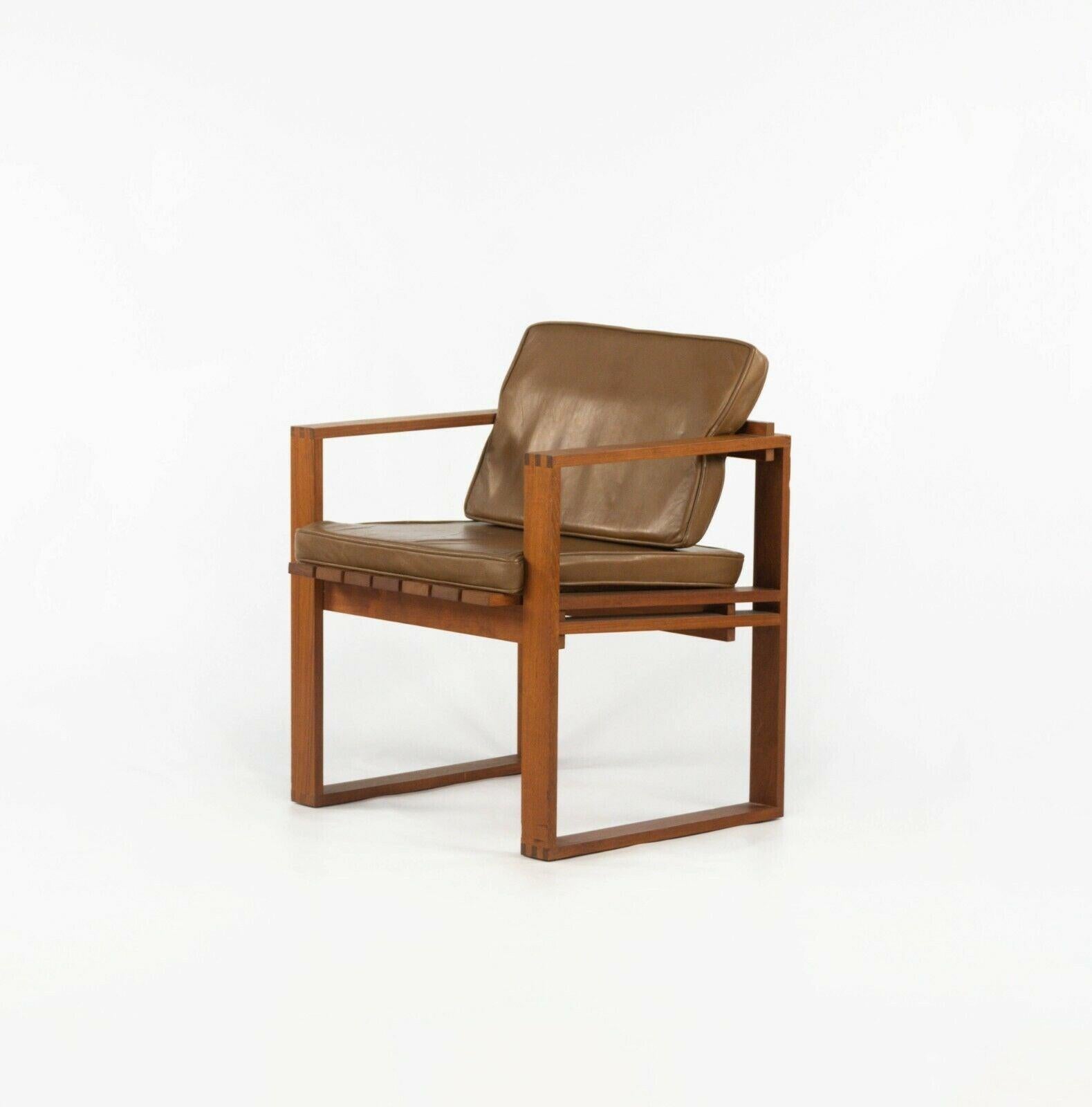 Paire de chaises à lattes Bodil Kjaer en teck et cuir par CI Designs of Boston, 1975 en vente 2
