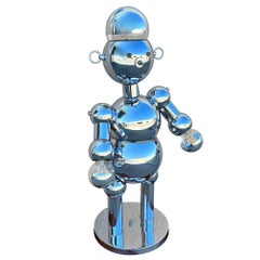 1975 Post-Modern Chrome Bubble Ball Robot Lamp by Torino Lamps