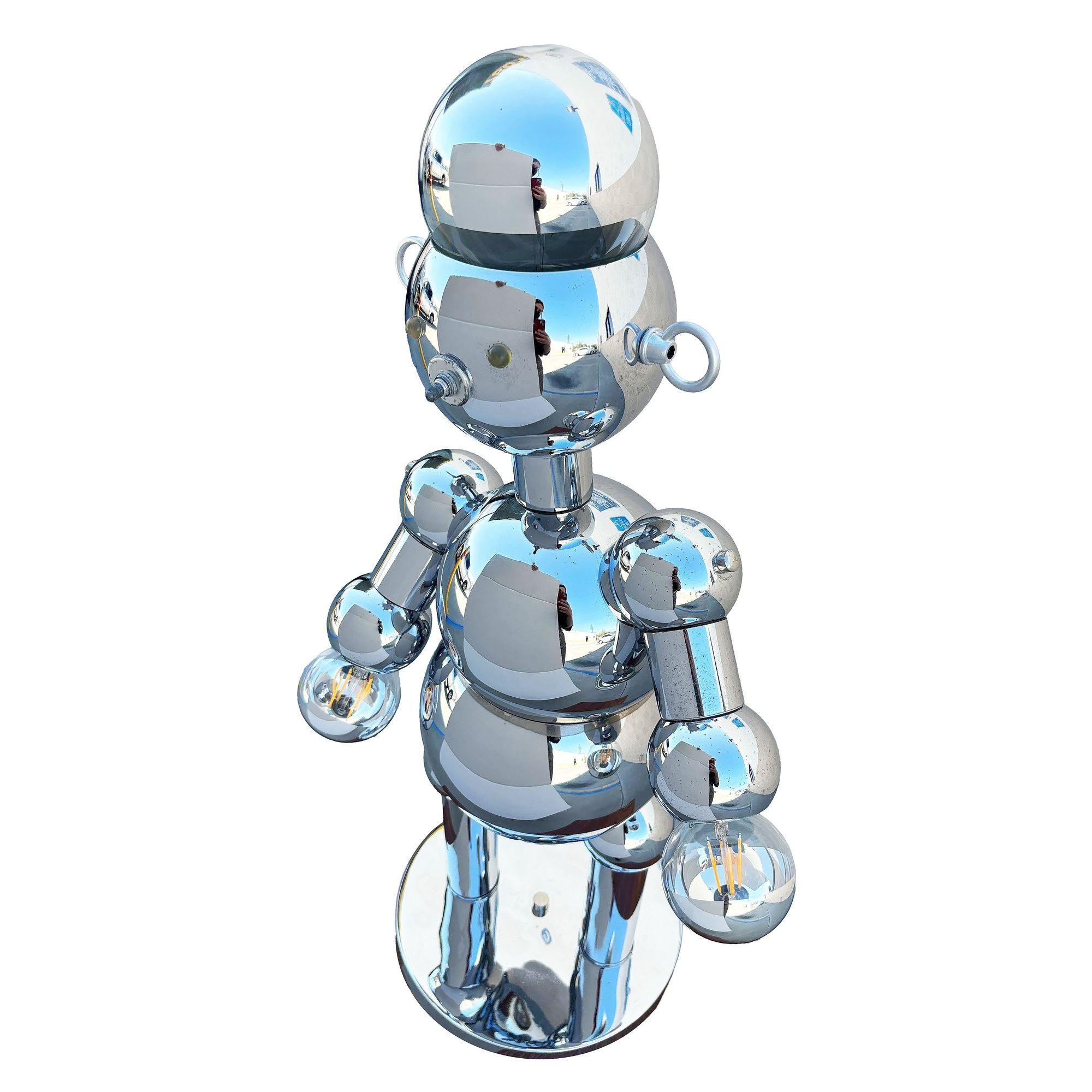 Lámpara Robot 1975 Post-Moderna Bubble Ball Cromada by Torino Lamps en Excelente estado para la venta en Van Nuys, CA