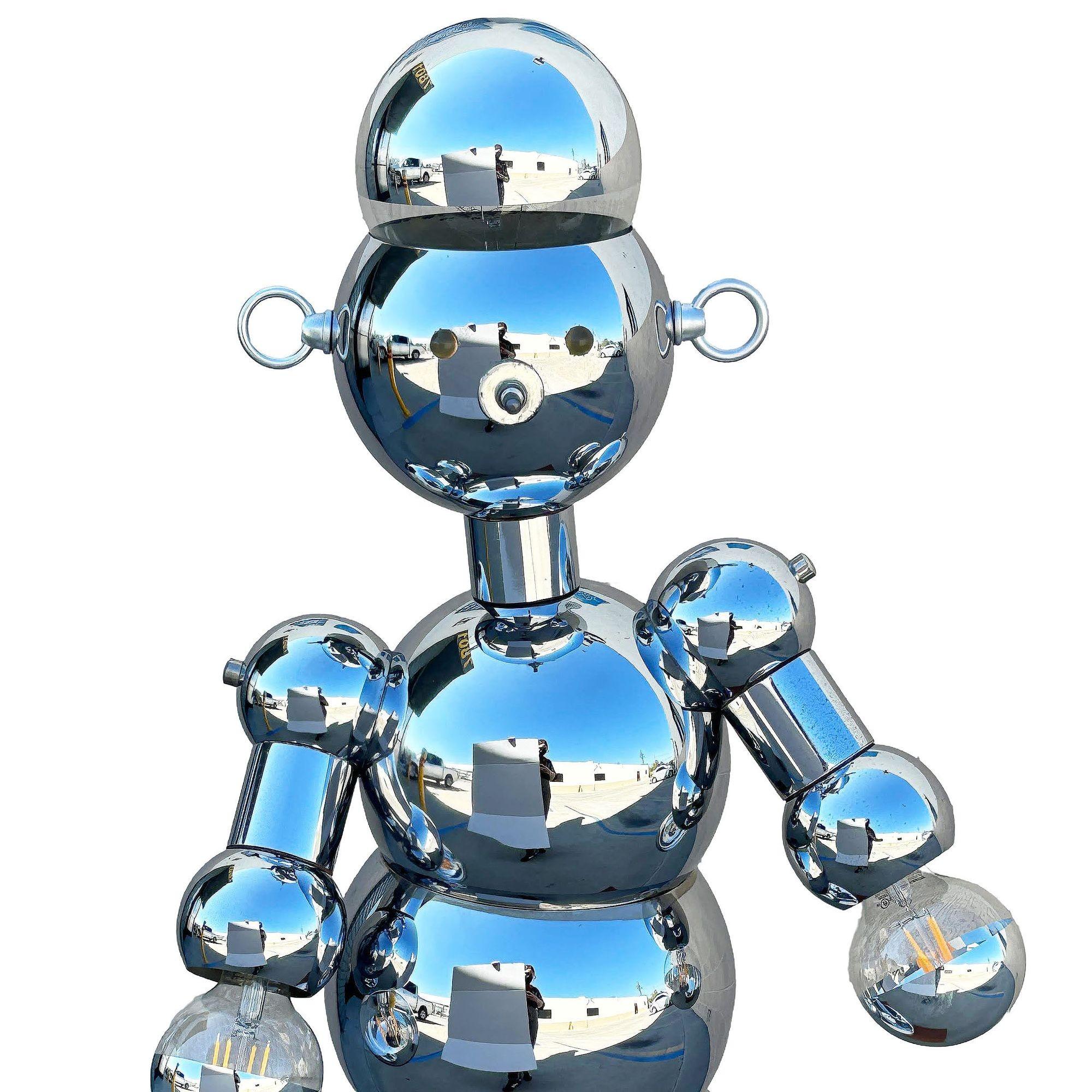 Lámpara Robot 1975 Post-Moderna Bubble Ball Cromada by Torino Lamps finales del siglo XX en venta