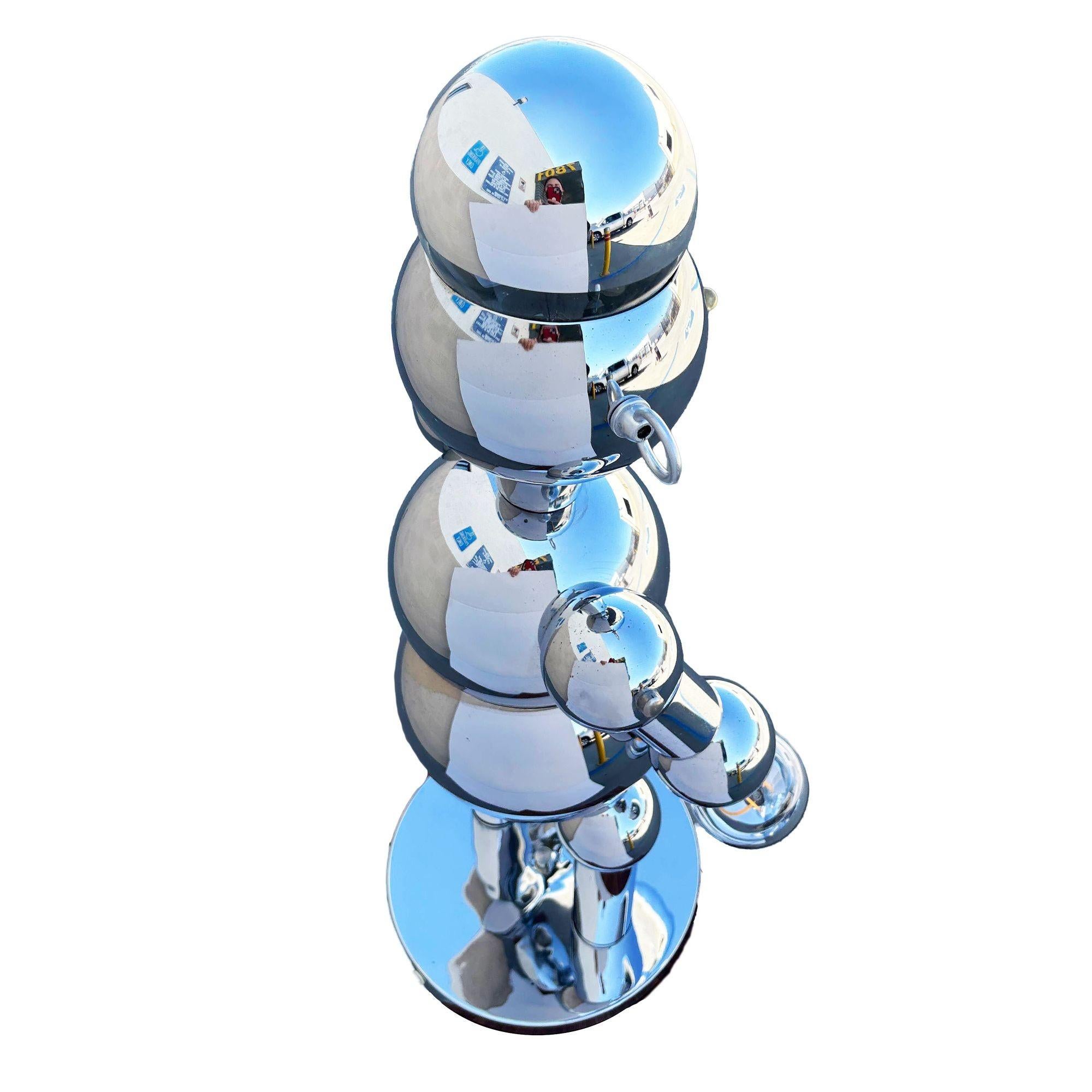 Lámpara Robot 1975 Post-Moderna Bubble Ball Cromada by Torino Lamps Acero en venta