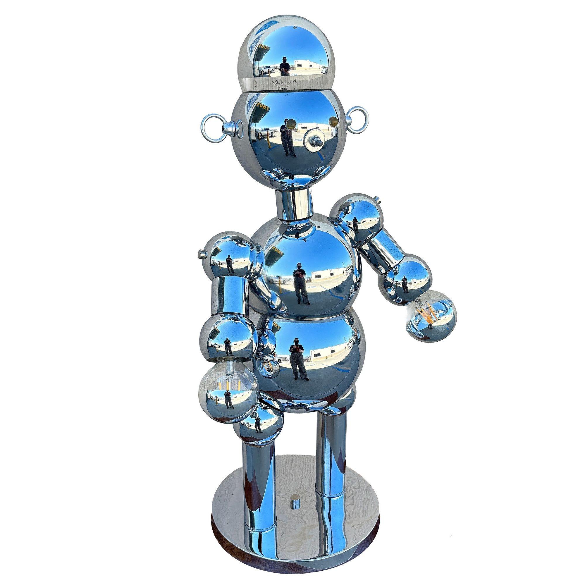 Lámpara Robot 1975 Post-Moderna Bubble Ball Cromada by Torino Lamps en venta 1