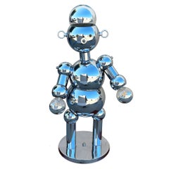 1975 Post-Modern Chrome Bubble Ball Robot Table Lamp by Torino Lamps
