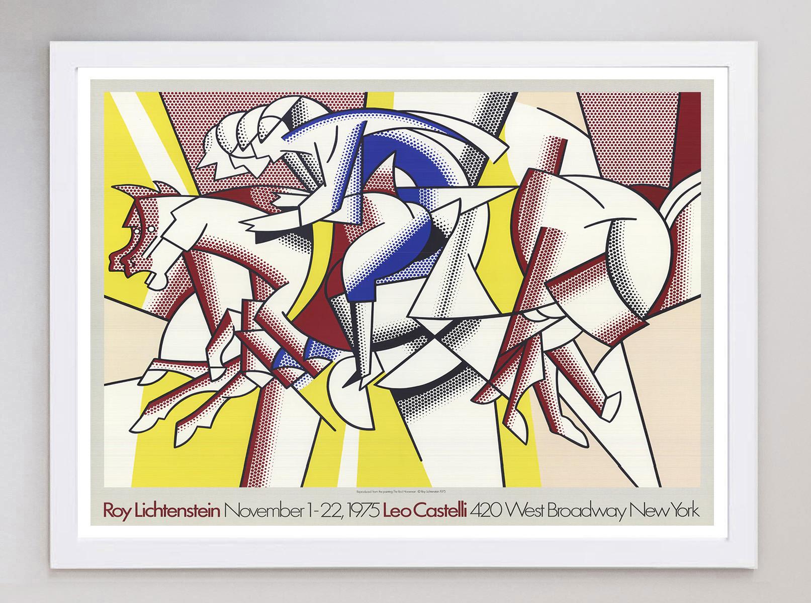 1975 Roy Lichtenstein - Leo Castelli Original Vintage Poster In Good Condition For Sale In Winchester, GB