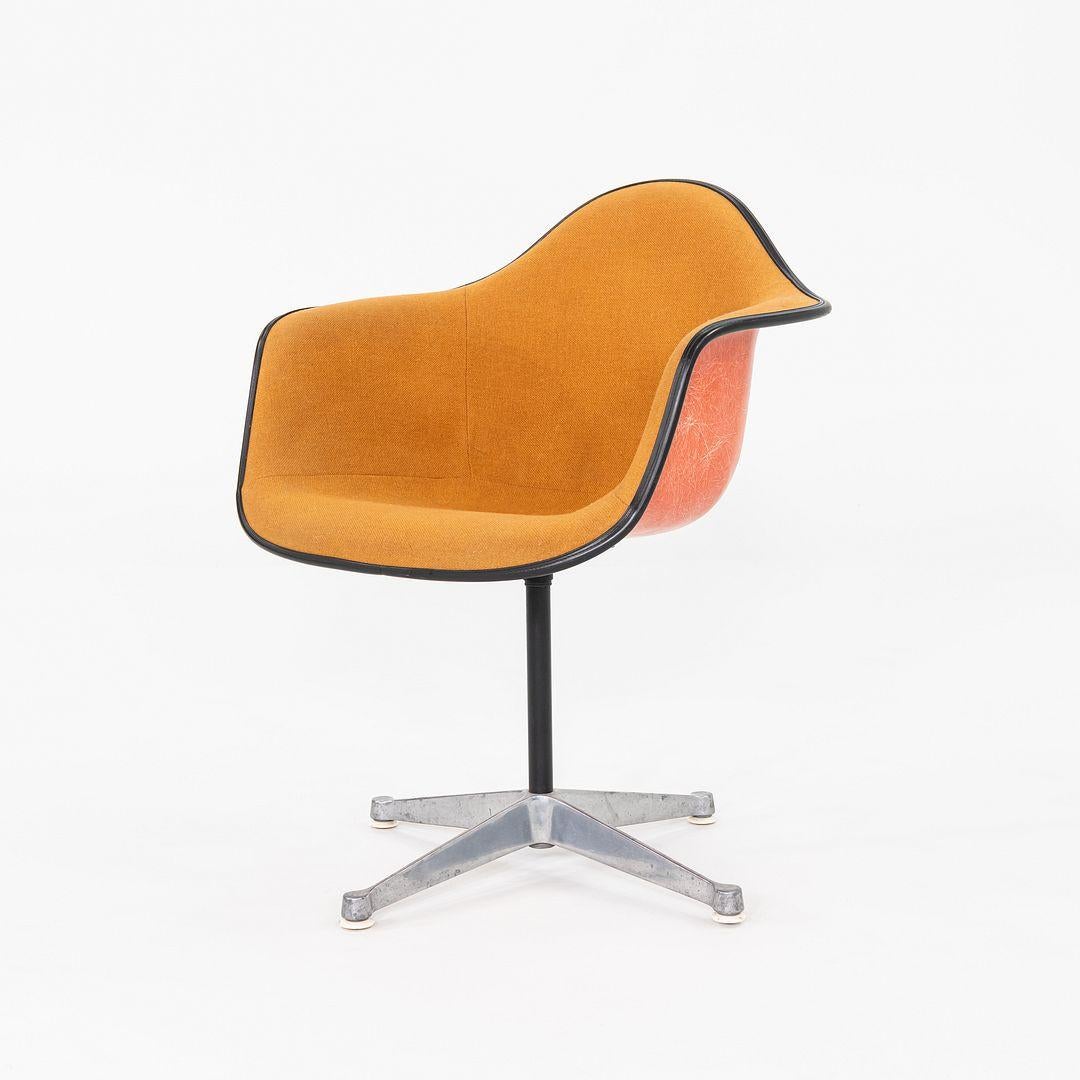 Modern 1975 Set of Three Herman Miller Eames Arm Shell Chairs PAC w/ Red/Orange Shells For Sale