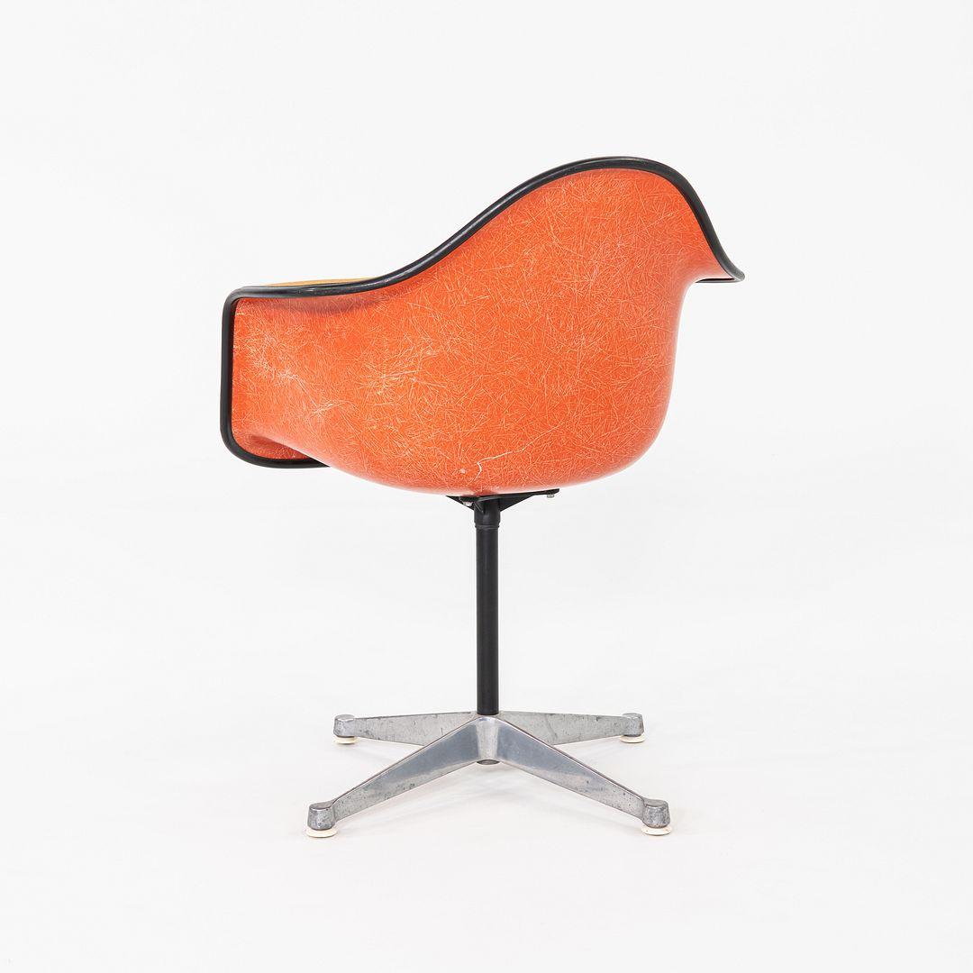 Late 20th Century 1975 Set of Three Herman Miller Eames Arm Shell Chairs PAC w/ Red/Orange Shells For Sale