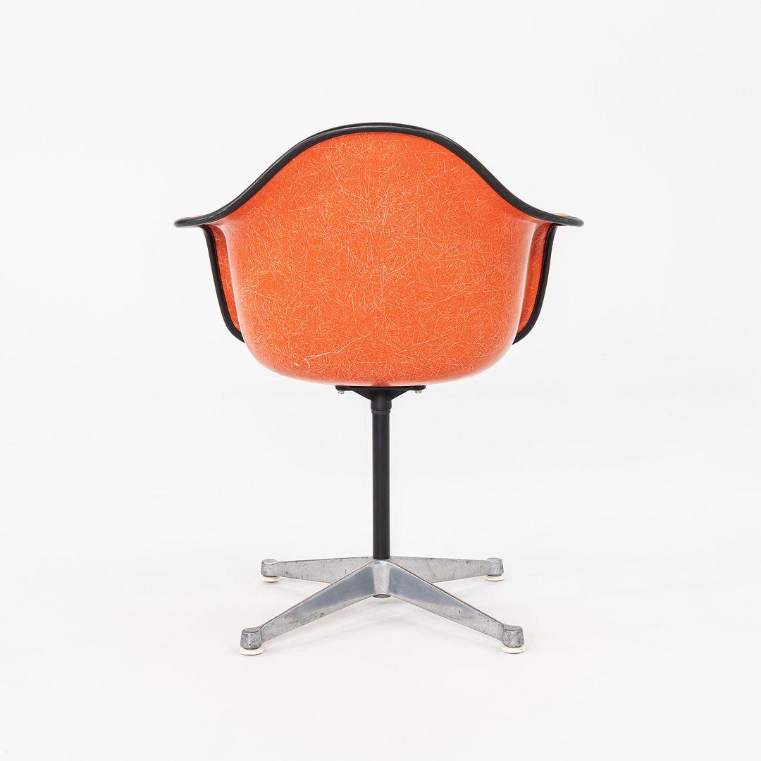 1975 Set of Three Herman Miller Eames Arm Shell Chairs PAC w/ Red/Orange Shells For Sale 1
